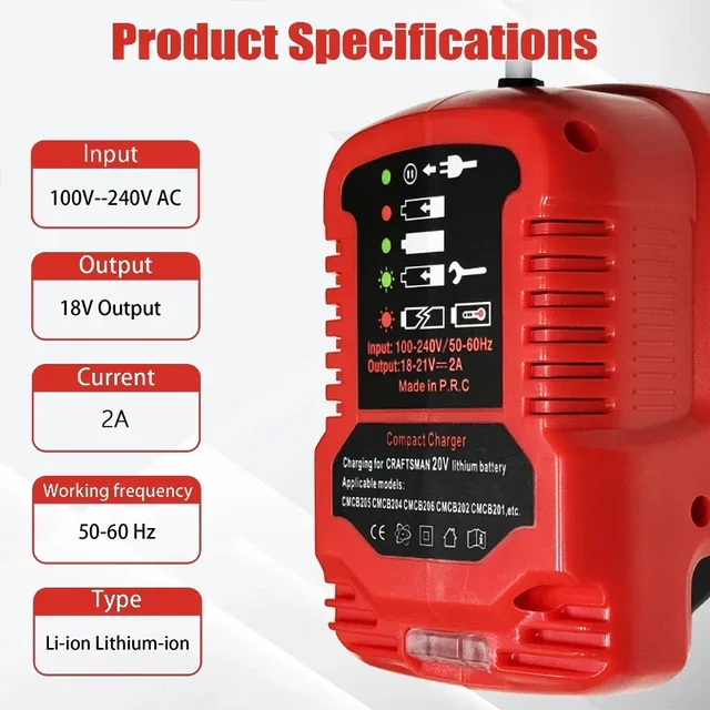 Caricabatteria Per Batterie Litio 21V 2A - Alimentatore CA 100-240V, Con Protezioni Integrate - Foto 5
