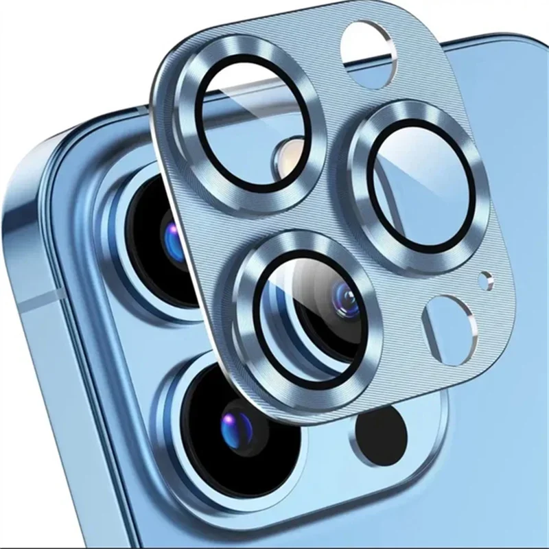 Premium Camera Lens Protection Glass with Metal Ring Film