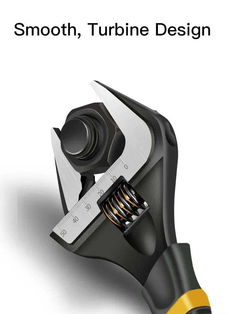 Adjustable Wrench Stainless Steel Universal Spanner Bathroom Wrench Large Open High Quality Plumbing Repair Tool Household 4