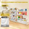 Toy Storage Organizer with Bookshelf-12 Storage Bins 4-Tier Multipurpose Shelf to Organize Toys and Books for Kids Room,Playroom 5