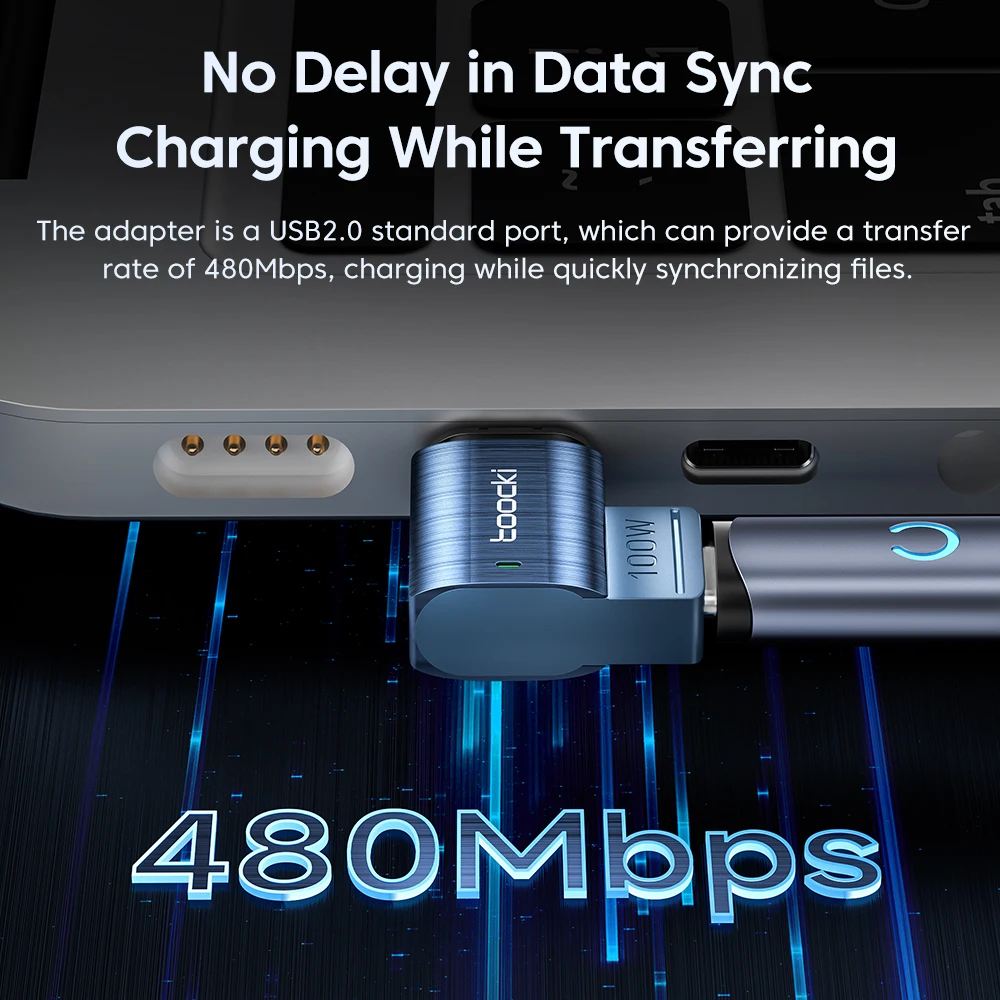100W Magnetic OTG Adapter USB Type C To Type C Fast Charging Convertor For Samsung Xiaomi Huawei Macbook Laptop
