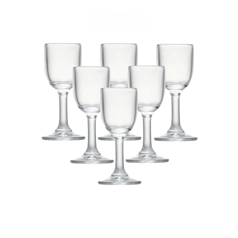 25ml 6 adet kadeh cam bardak seti kurşunsuz cam shot bardakları kök likör camı setleri Drinkware düğün aile Bar partisi için