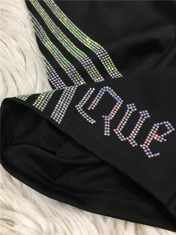 High Quality Hot Drilling Knee-length Leggings for Women 2023 New Summer All-match Skiny Bottoming Pants Black Fitness Pants