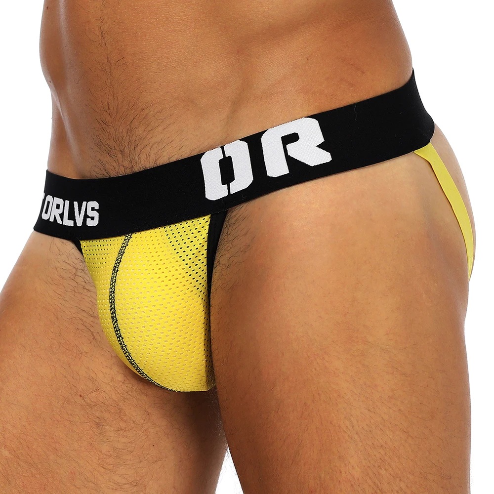 Sexy Gay Underwear Men Jockstrap Mesh G-Strings Thongs Homme Tanga Cockring Cuecas Masculinas Penis Pouch Breathable Briefs