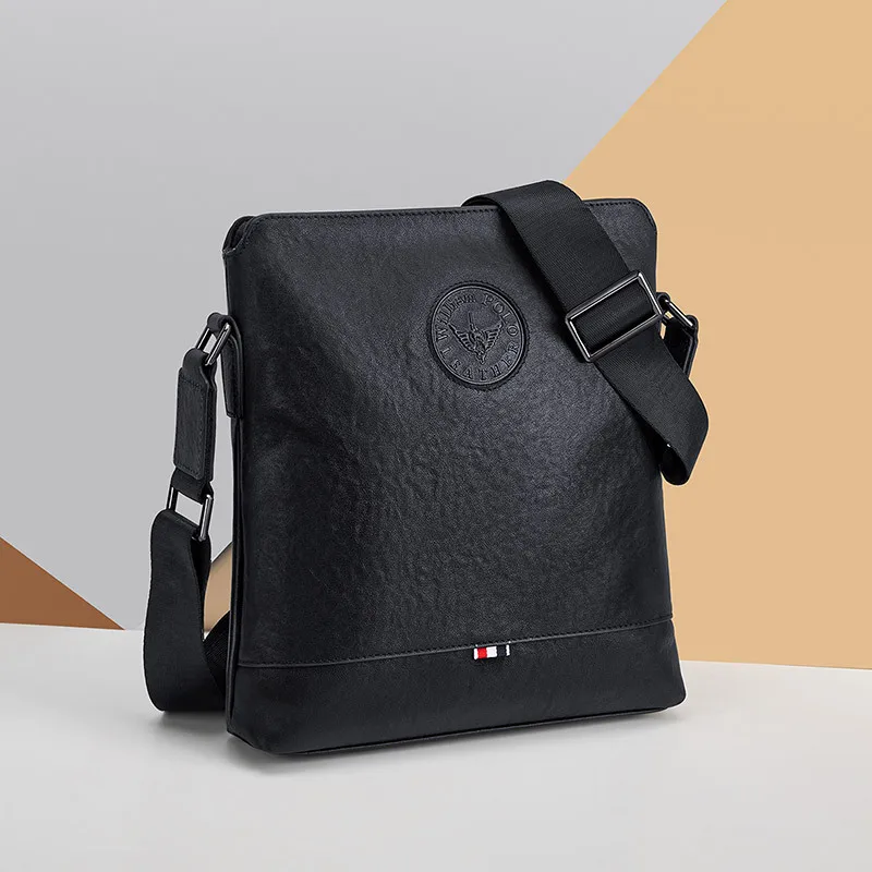 Father's Day leather handbag Briefcase Business documents Shoulder bag Men's diagonal commute office day bag WILLIAMPOLO