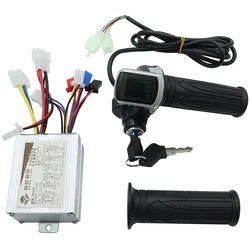 Electric Bike and Scooter Motor Controller with Throttle Grip - Multi - Voltage Power Support (36V 500W)