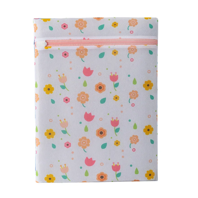 Home Laundry Bags Underwear Bra Machine Mesh Travel Organizer Wash Folding Hanging Flower Printing Zippered Mesh Laundry Bags 6