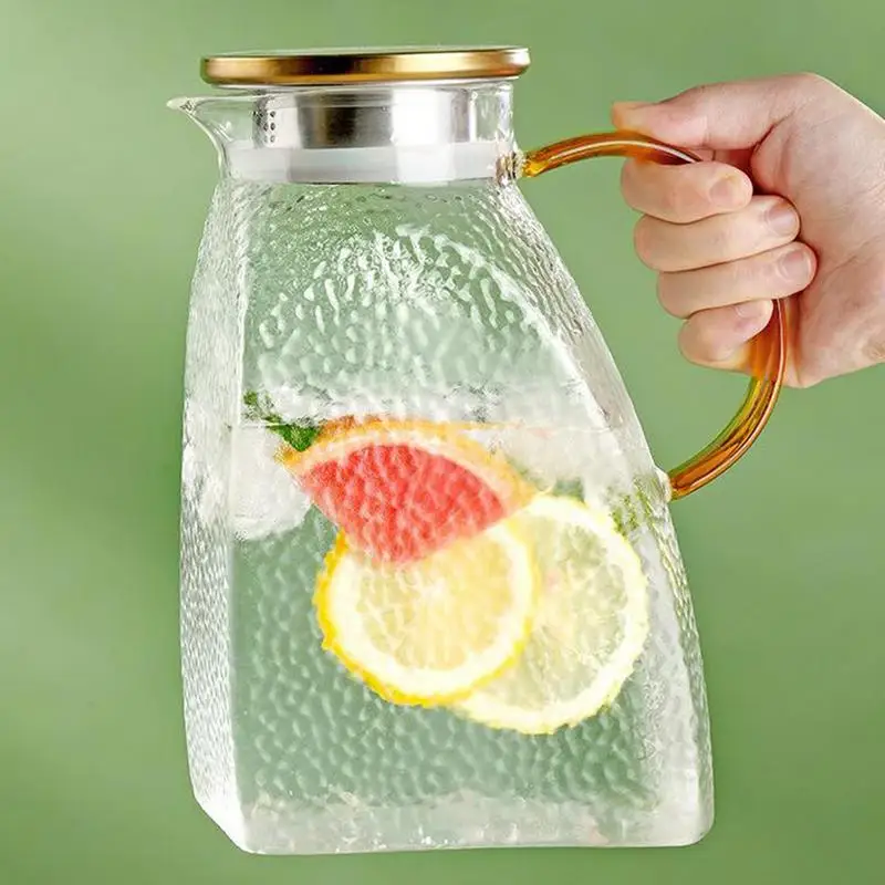 Iced Tea Pitcher High Borosilicate Glass Pitchers For Drinks Water Jugs  With Spout And Handle Durable For Water Tea And More - AliExpress