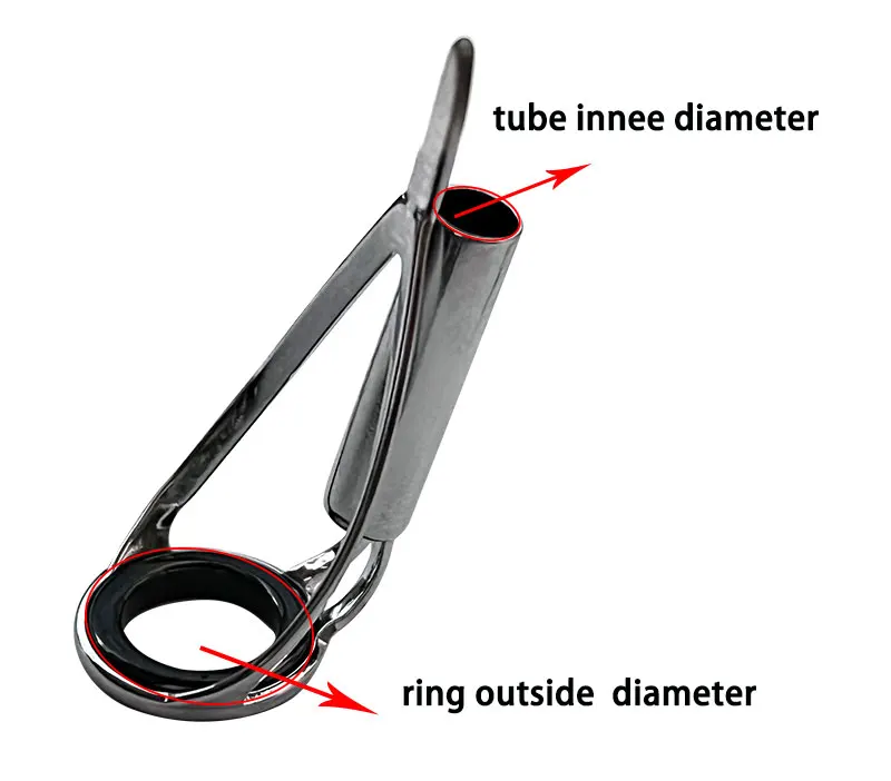 TN07 5PCS Fishing Rod Tip Guides Rod Eye Building Smooth Iron Fishing Rod Guides Ring Saltwater Repair Kit For Fishing