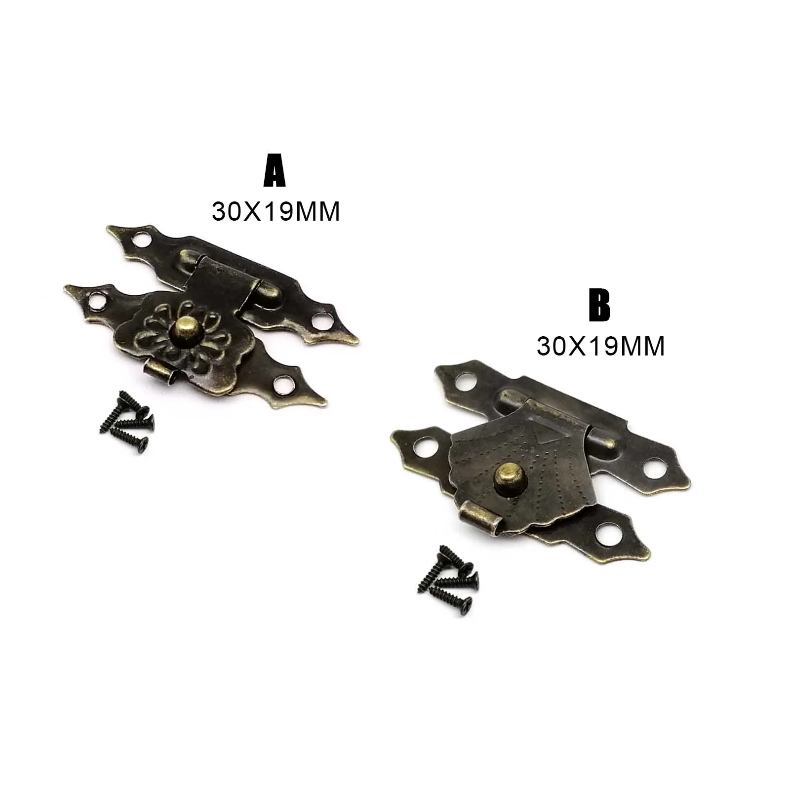 12pcs Mini Antique Brass Bronze Decorative Jewelry Chest Gift Wine Box Wooden Case Hasp Latch Toggle Lock Closure DIY furniture hardware toggle latches jewelry box hasps decorative latches