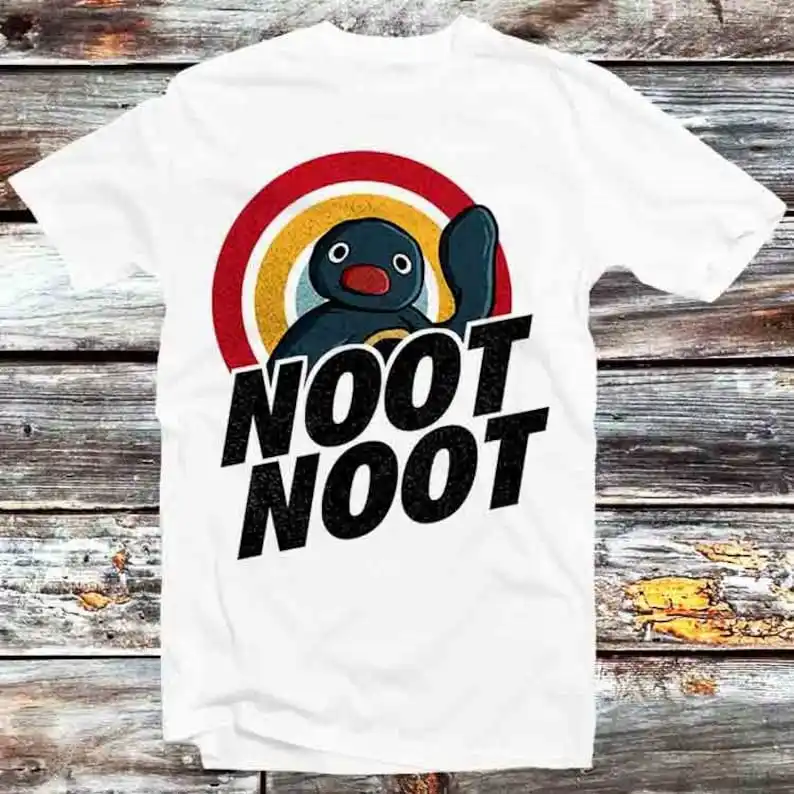 

Noot Noot Pingu Rainbow Cartoon Anime Manga T Shirt Vintage Retro Cool Gift Mens Womens Unisex Cartoon Anime Top Tee B429