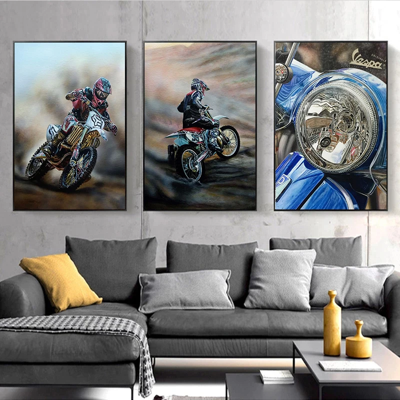 JBello Studio Hoonicorn Drift Автомобиль и мотоцикл Картина и печать Холст Настенное художественное украшение для гостиной бе...