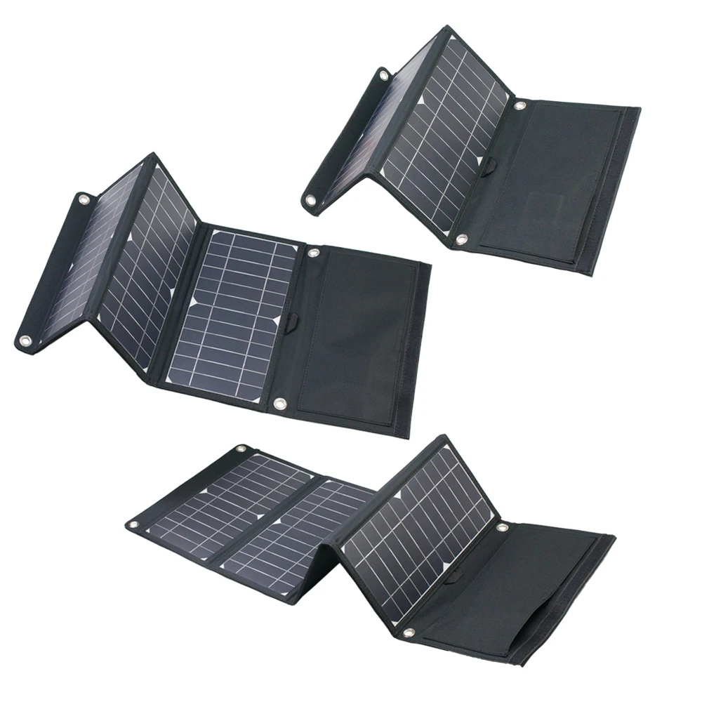 Faltbare tragbare Solar panel Ladegerät 2 USB DC12V Port für Handy iPhone iPad Samsung Tablet