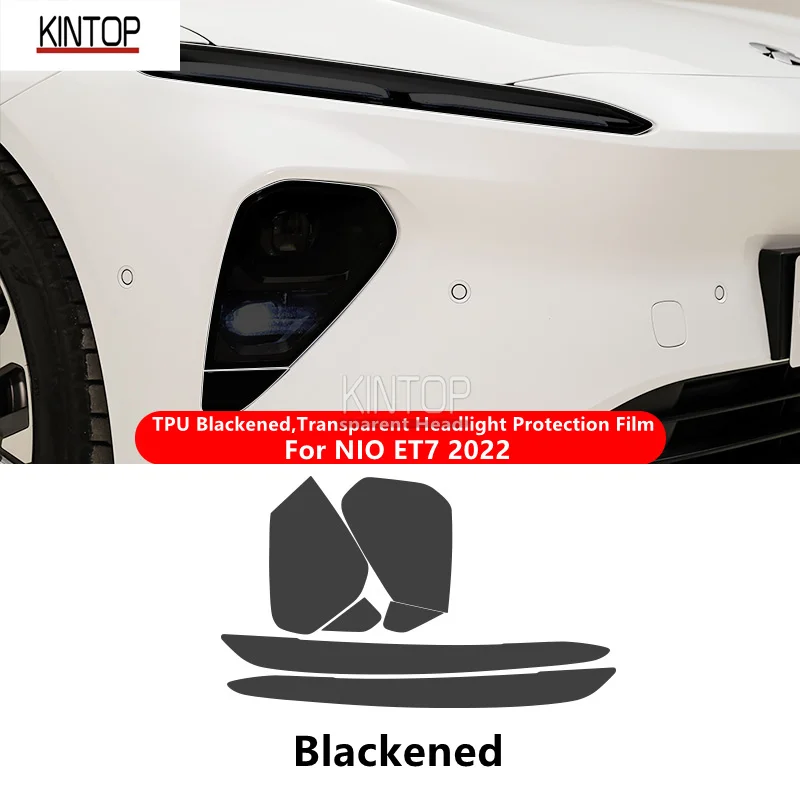 

For NIO ET7 2022 TPU Blackened,Transparent Headlight Protective Film, Headlight Protection,Film Modification