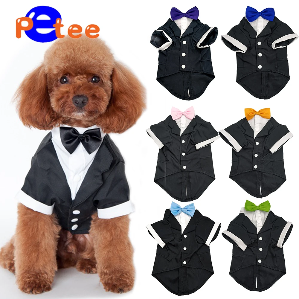Dog Clothes for Small Dogs Bow Tie Pet Suit Clothing Puppy Cat Sweatshirt Chihuahua Bulldog Costume Coat Accessories S-XXL |