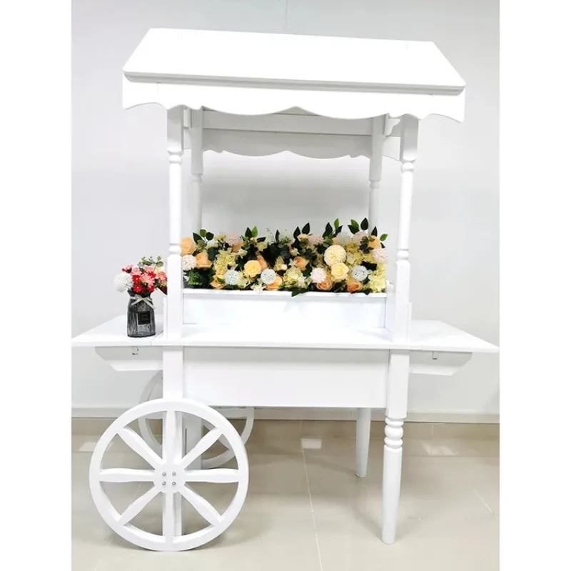 Multi-functional Push Cart Candy Flower Carts Display Flower Trolley Cart Decoration Wheel Store Market Mobile עגלת ים