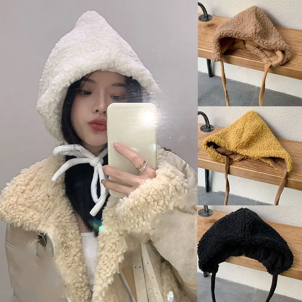 

Lace-up Knitted Caps Fashion Warm Ear Protection Tie Women's Hats Knitted Knitted Hat Autumn Winter
