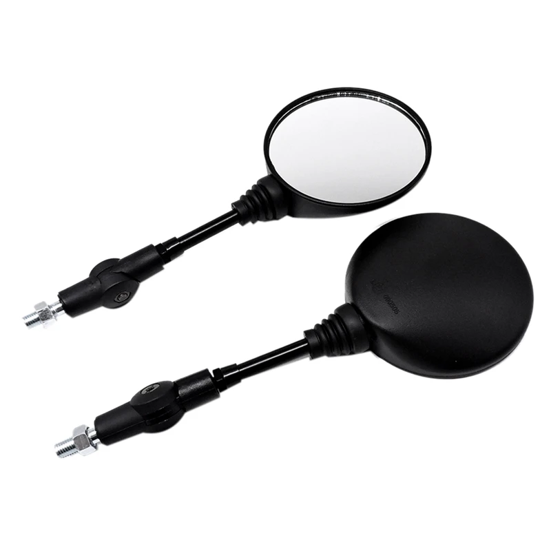 1Pair Motorcycle Rearview Mirror Universal Mirror Reversing Black Plastic