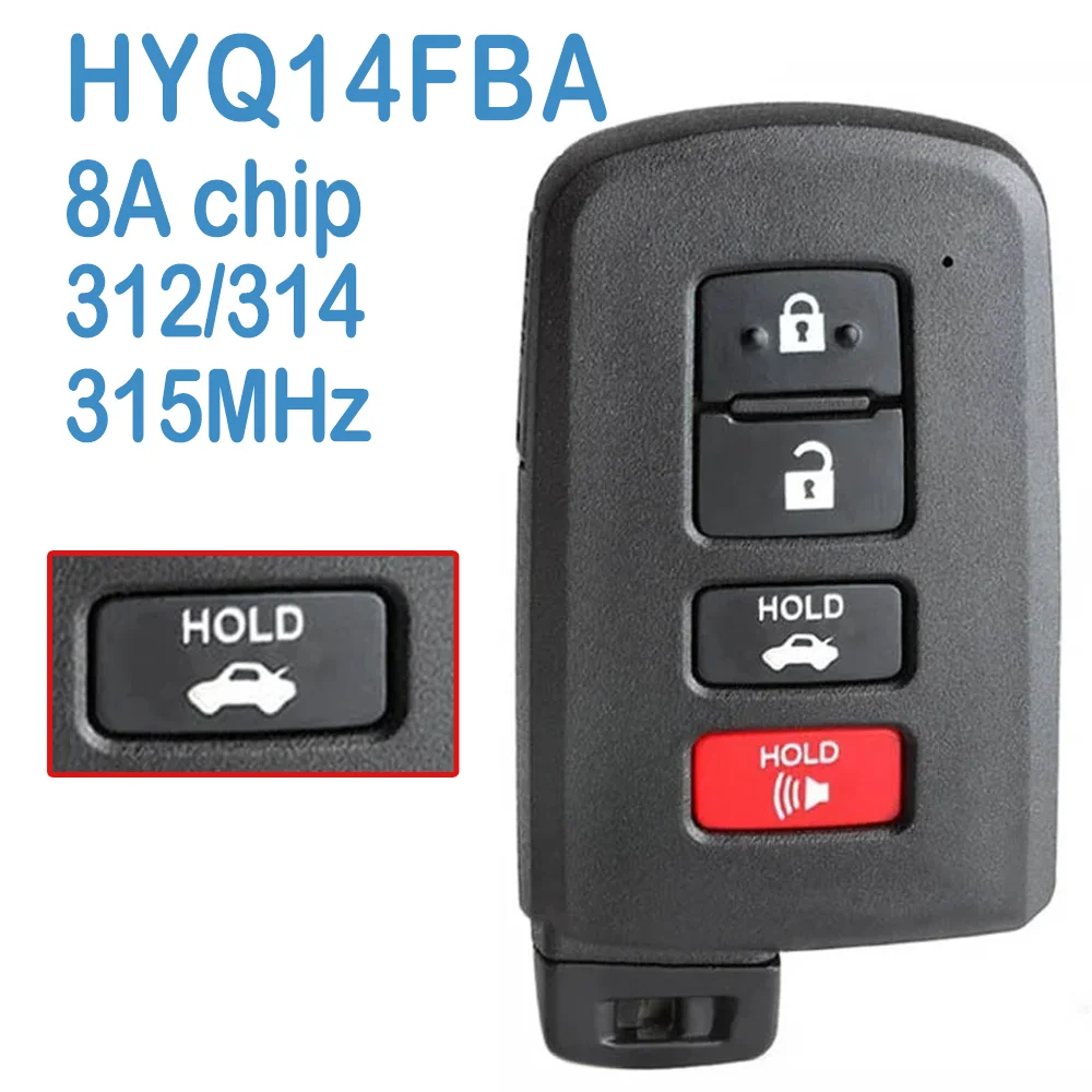 

HYQ14FBA автоматический умный пульт дистанционного управления 89904-06140 312/314/315 МГц 8А чип замена автомобиля БЕСКЛЮЧЕВОЙ для Toyota Avalon Camry Corolla 2013-2019
