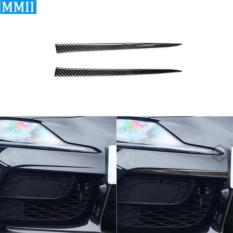 

For Toyota Supra A90 2019-2022 Carbon Fiber Front Bumper Sticker Trim Cover Decoration Car External Accessories Decal