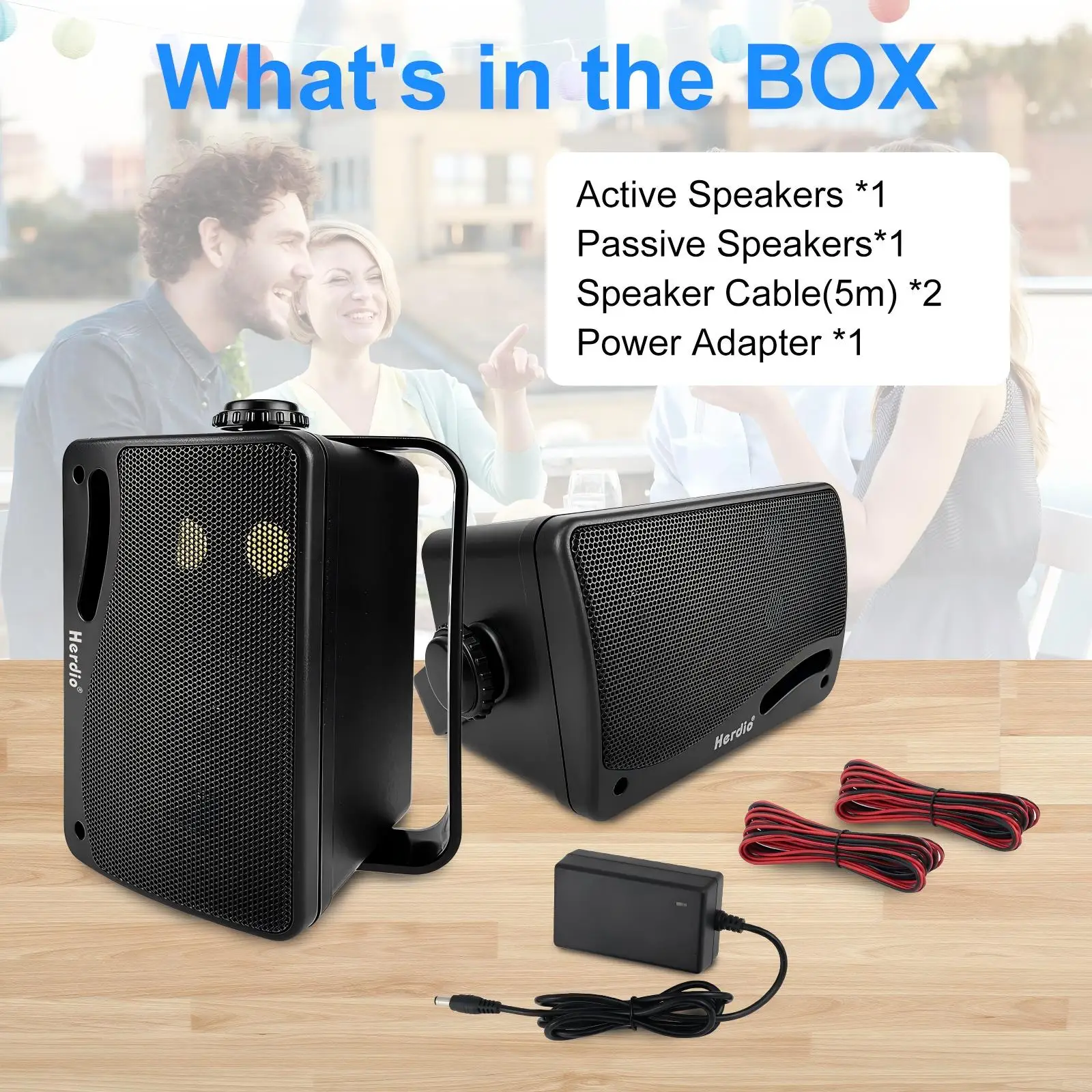 هيرديو 3.5 "مكبرات صوت بخاصية البلوتوث خارجية مقاو...