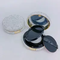 Sparkling Rhinestone Empty Air Cushion Puff Box Cosmetic Makeup Case Container with Powder Sponge Mirror for BB Cream Foundation 2