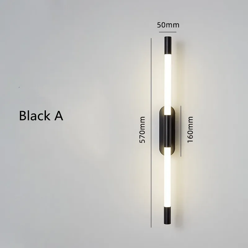 Minimalism LED Wall Lamp Longer Modern Home Bedroom Decor Bedside Reading Light Stairs Background Black Bathroom Mirrors Sconce