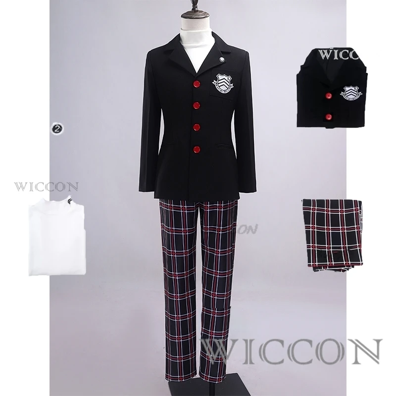 

Костюм для косплея cos Game Persona 5 Akira Kurusu P5 Ren Amamiya, полный комплект, школьная форма, мужские костюмы, костюм на Хэллоуин унисекс, блейзер