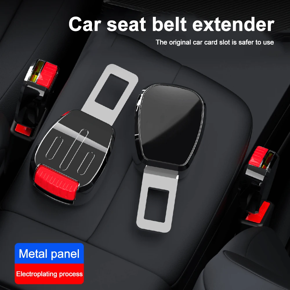 1/2PCS Car Seat Belt Extension Plug Auto Safety Seat Lock Clip Buckle Car Belt Clip Extender Seatbelt Lock Buckle Plug