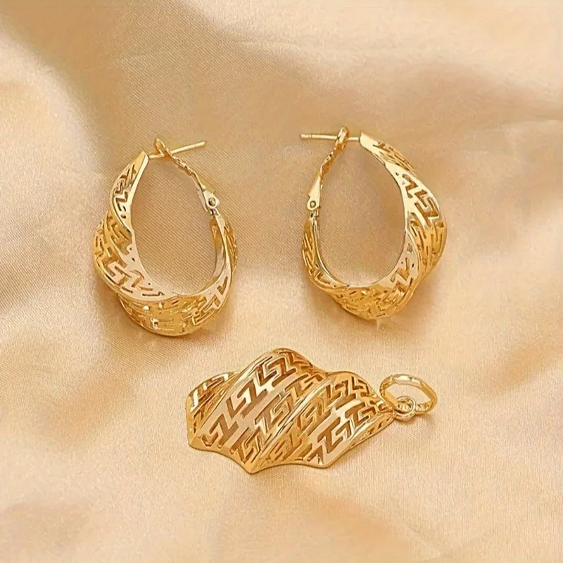 Fashion Jewelry Set for Men Women Vintage Elegant Necklace and Earrings Jewelry Set, Theme Ideal for Wedding Banquets - 6