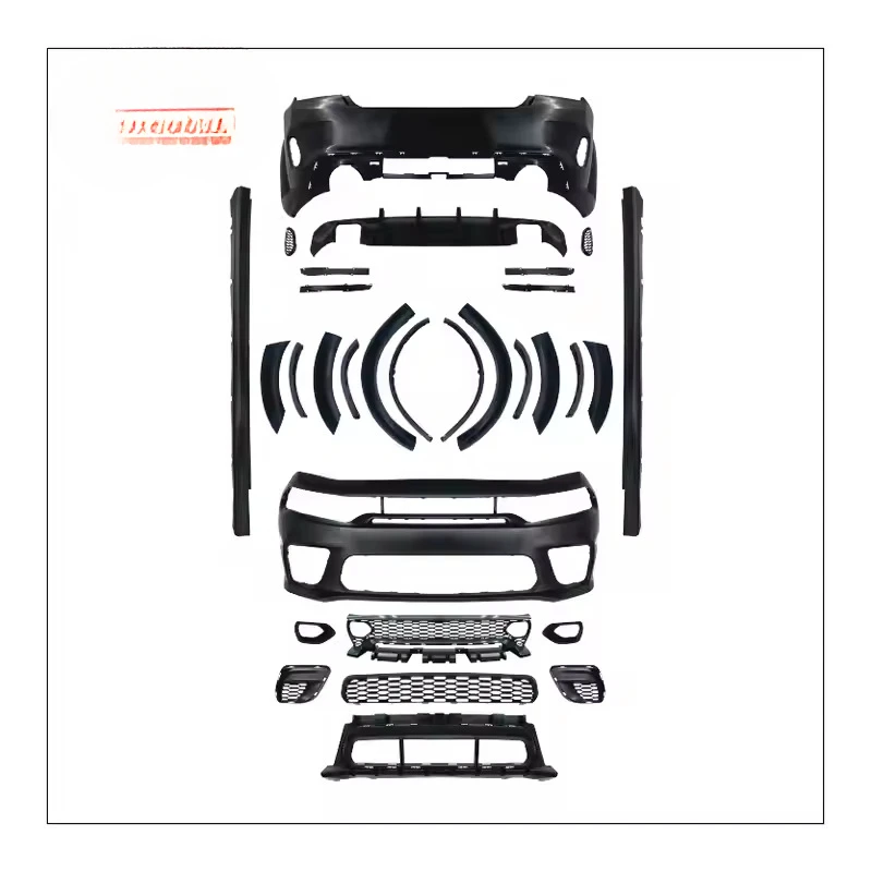 SAAR Compatible with 2021 Dodge Charger Widebody Body Kit Front and Rear Bumpers Hood