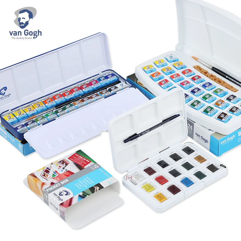 Van Gogh Watercolor Painting Box, 18 Colors