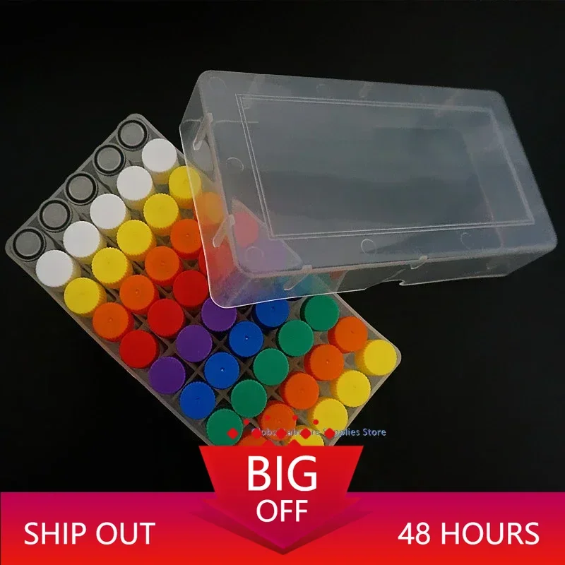 1Set Include One Piece 50- Lattice Storage Box For Store Cryovial+50Pieces 1.8ml Plastic Refrigerating Tube