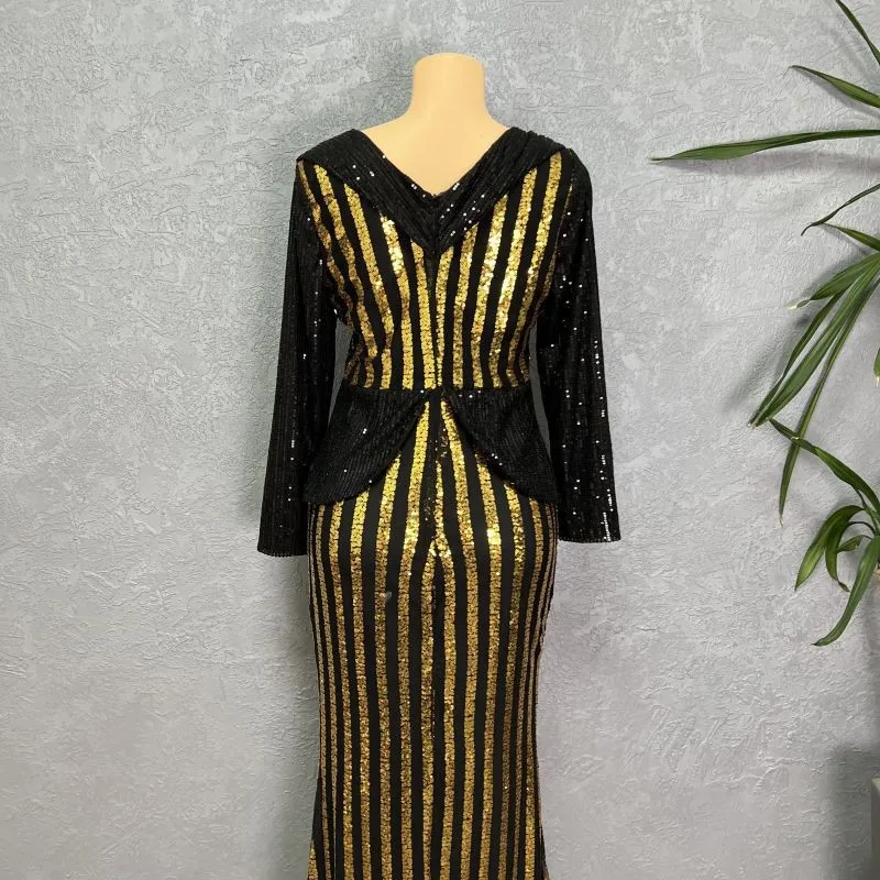 فساتين سهرة أنيقة مصنوعة من الترتر الأفريقي لحفلات...