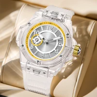 Fashion Watch Men and Women Brand ONOLA Luxury Transparent Plastic  Waterproof Quartz Silicone Men Watches Relojes Para Hombre