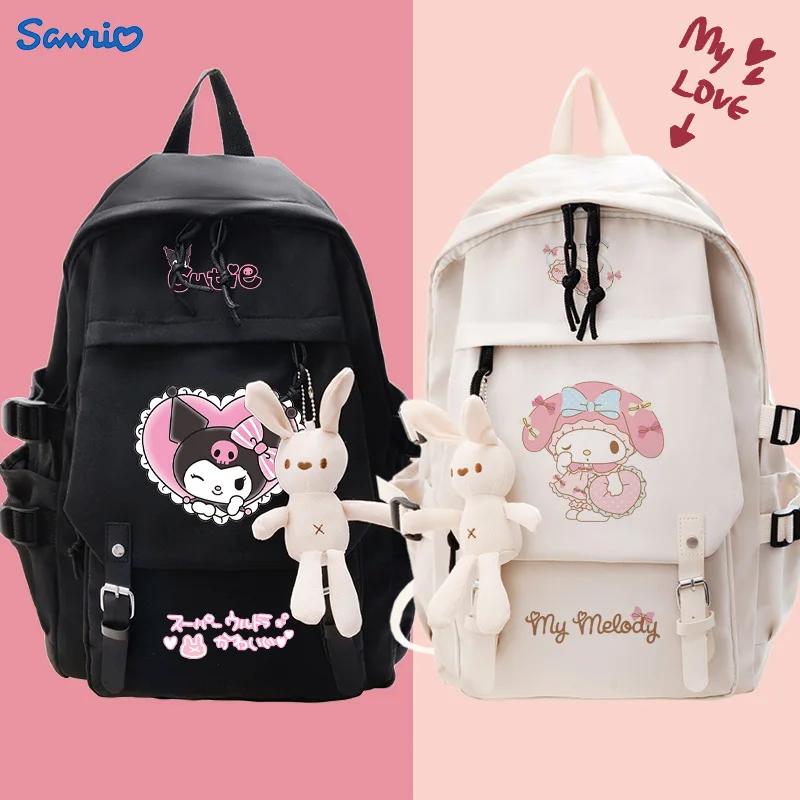 Zaino Kawaii Kuromi - Borsa In PU, Design Sanrio, Per Ragazze, 21x17x8 Cm, Nero - Foto 4