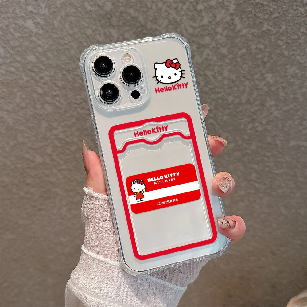 thumbnail image 1 of Funda de Hello Kitty con dibujos animados para iPhone, carcasa transparente para modelos anticaída 15, 14, 13, 12, 11 Mini Pro Max, X, XR, XSMax, 7, 8 Plus, novedad, 1 of 5