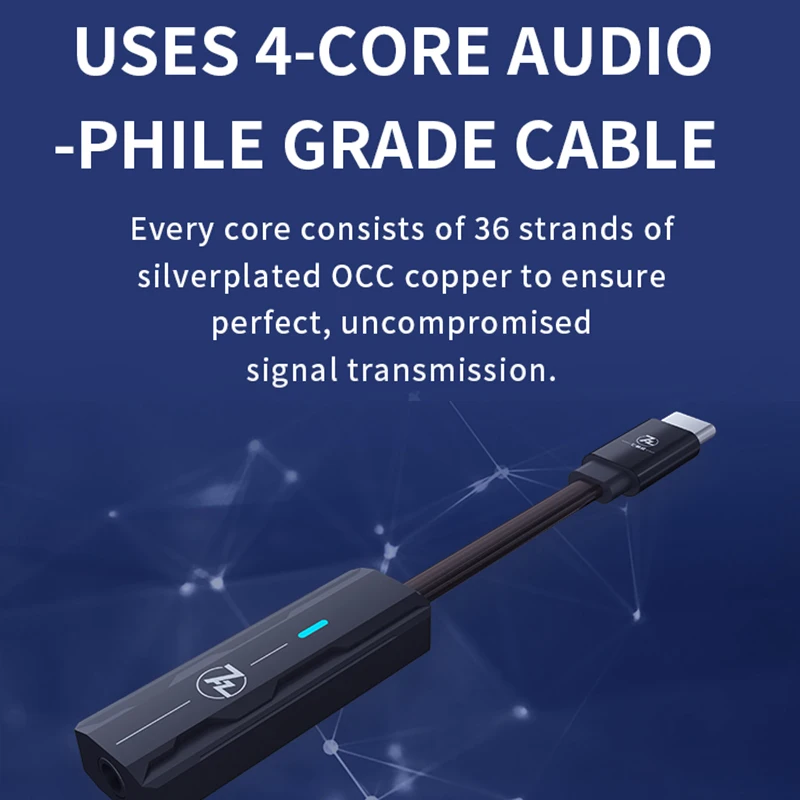 7Hz SEVENHERTZ 71 USB DAC AMP USB-C to 3.5mm Audio Cable Headphone Amplifier PCM384 DSD128