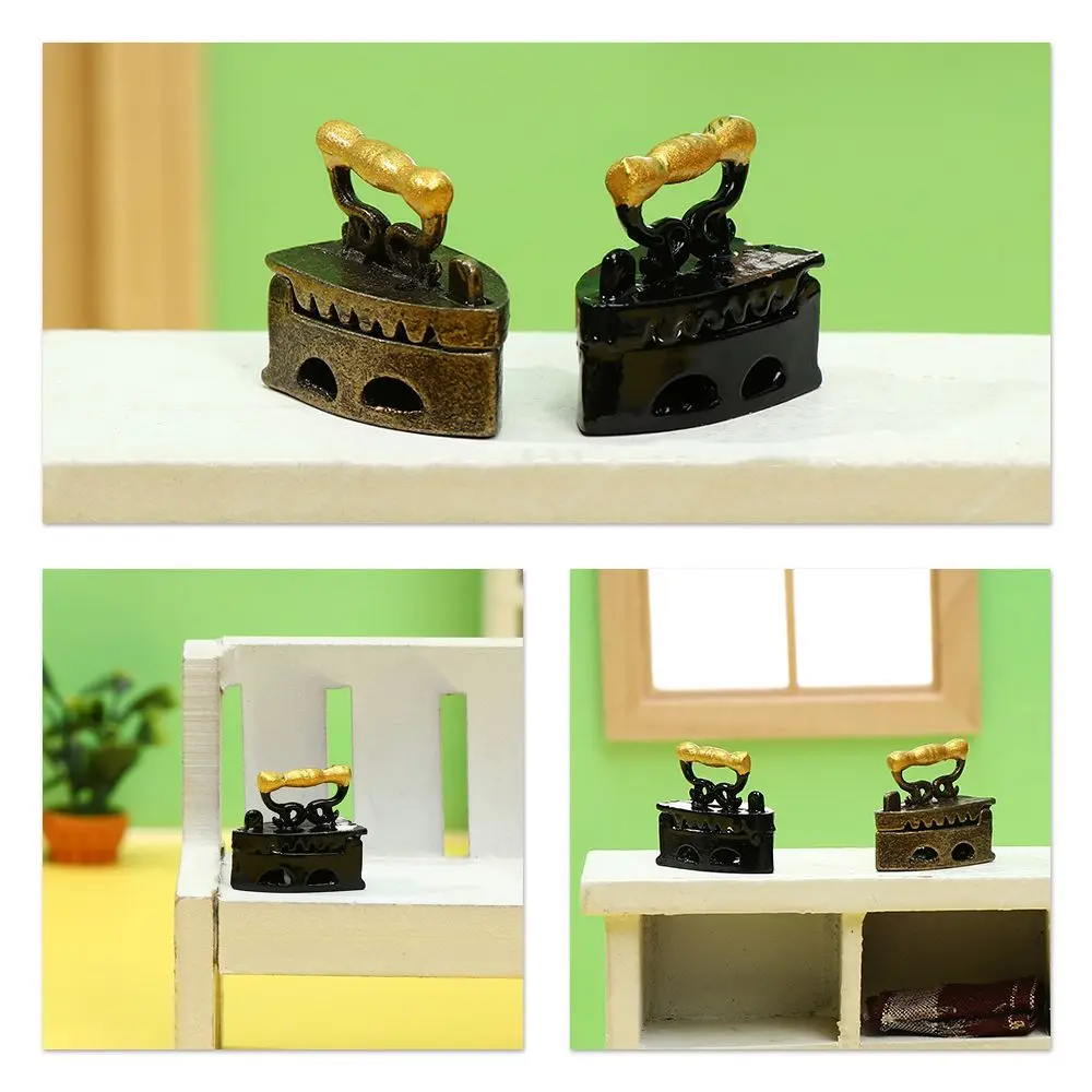 1:12 Scale Dollhouse Miniature Iron Furniture Ironing Clothes Mini Vintage Tool Scene Model Playing House Gift Doll Accessories 4
