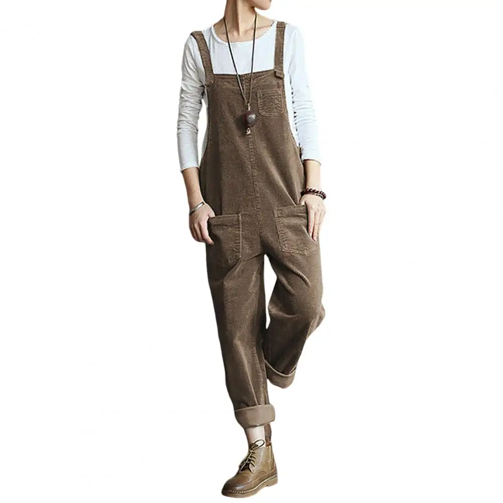 

Stylish Young Low Cut Winter Jumpsuit Suspenders Women Jumpsuit Pure Color Lady Jumpsuit Streetwear Clothes