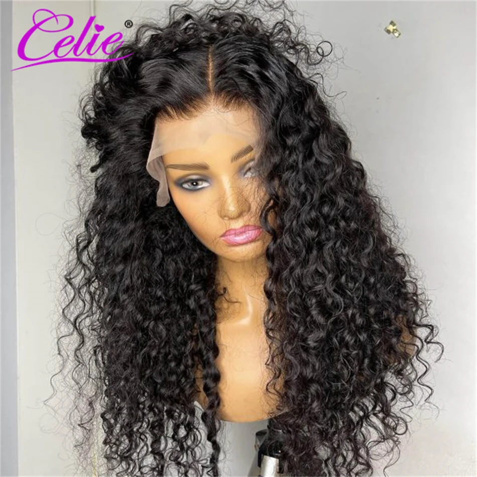 Celie Water Wave 13x6 HD Transparent Lace Front Human Hair Wigs HD Lace Frontal Wig Brazilian Water Wave High Density Wig