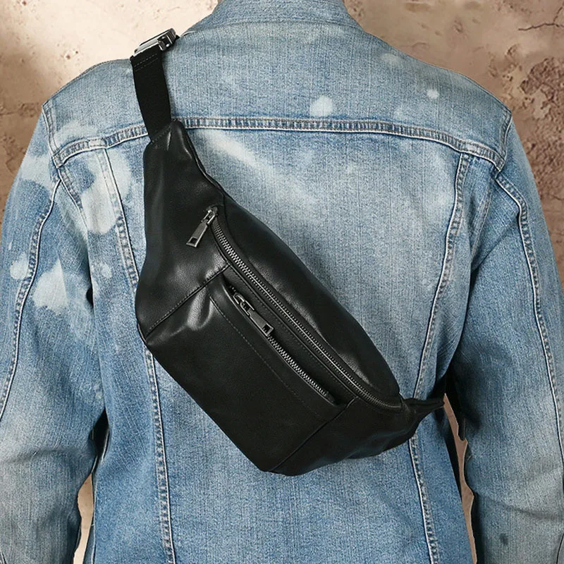 

Мужская спортивная поясная сумка AETOO, Многослойная Сумочка из воловьей кожи на одно плечо, Легкая функциональная сумка для телефона