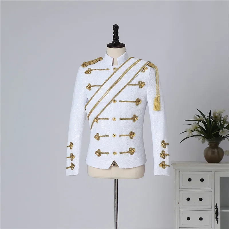 New Michael men clothing fashion slim MJ Michael Jackson coat dance Sequins suit jacket stage singer costumes coaplay costum#1#W