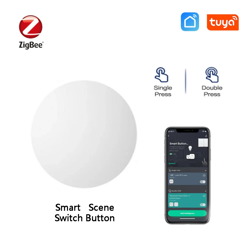 

Tuya Zigbee3.0 Smart Button Scene Switch Wireless Remote Control Key Controller Multi-scene Linkage Smart Switch Smart Life Home