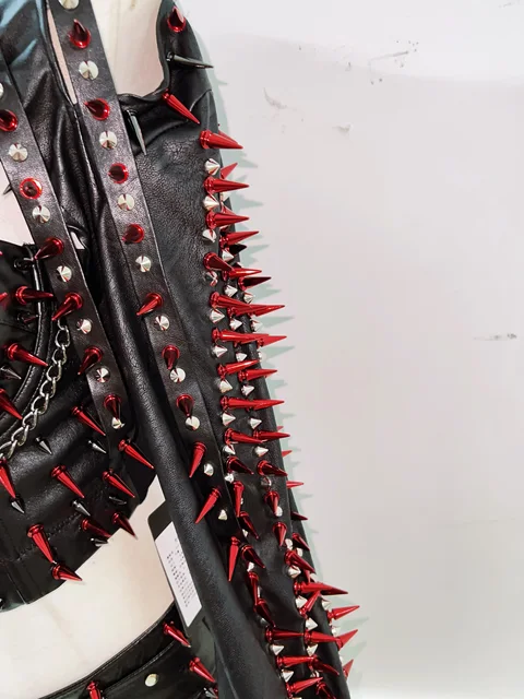 Red Spikey Shrug Top and Skirt 32