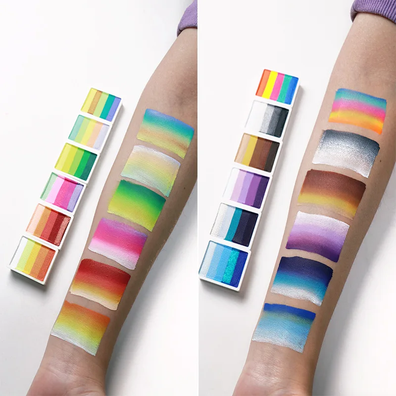 12 Colours Water-Soluble Rainbow Palette Children's Face Body Paint Halloween Stage Holiday Makeup Body Paint Pigments Face Make 3