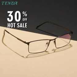 TendaGlasses Metal Full Rim Glasses Men Rectangle Prescription Eyeglass Frames For Optical Lenses Myopia and Presbyopia