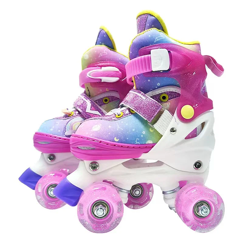 Zapatos Con Ruedas Patines Ajustables Para Niños Quad Sobre