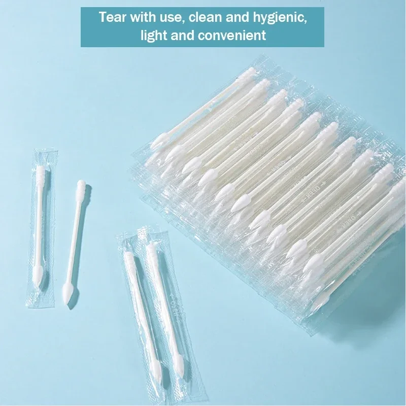 Disposable Cotton Swabs Disposable Double-ended Cotton Swabs Cosmetic Tools Individually Packaged 7.8x0.5cm