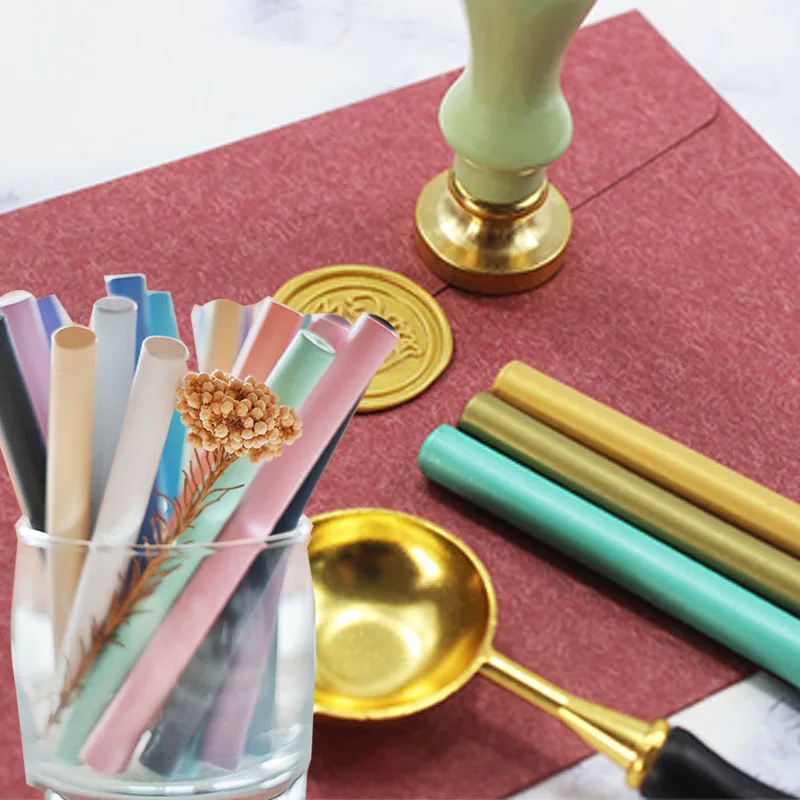 Wax Stick Cylindrical Matte Surface for DIY Invitation Card Gift